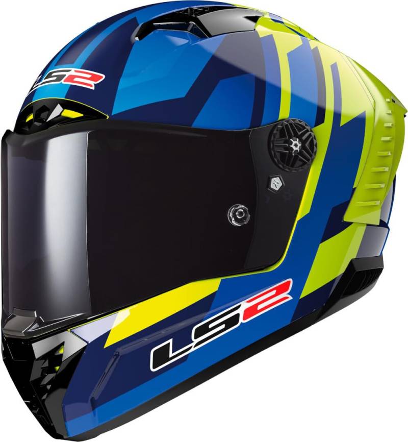 LS2, Integraler Motorradhelm THUNDER CARBON GAS Blue H-V Yellow, L von LS2