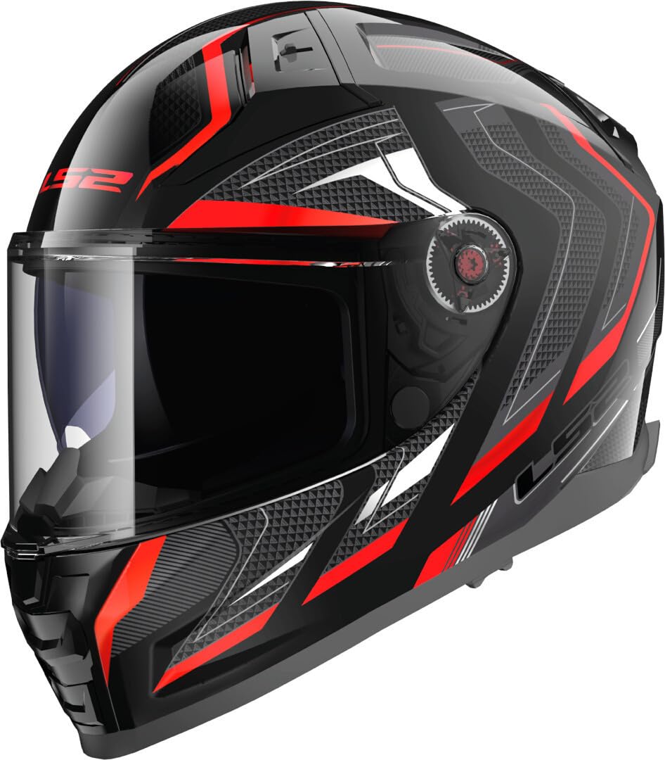 LS2, Integraler Motorradhelm VECTOR II ALIZER Gloss Black Red, S von LS2