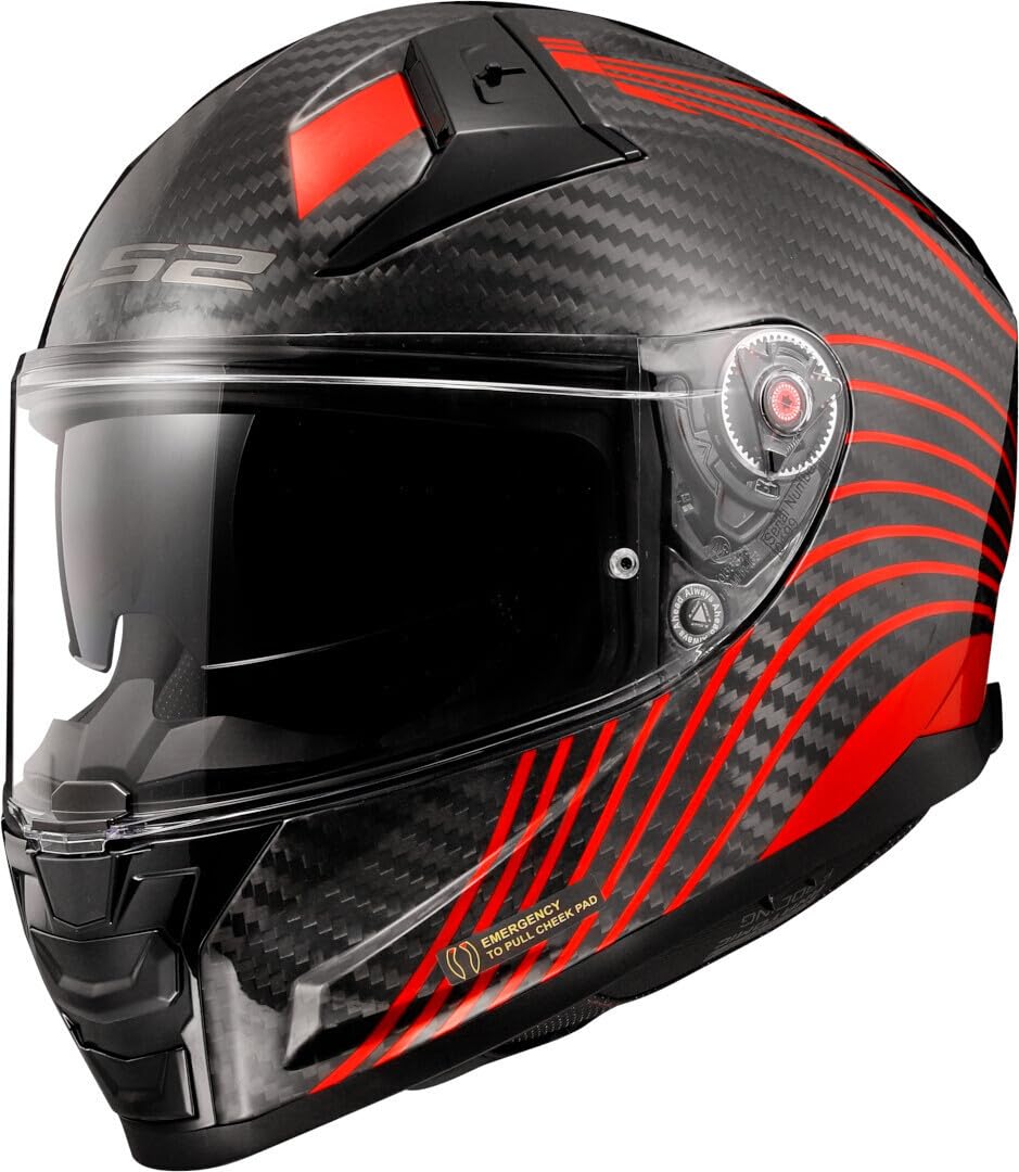LS2, Integraler Motorradhelm VECTOR II CARBON FLUX Gloss Red, XXS LS2, Integraler Motorradhelm VECTOR II CARBON FLUX Gloss Red, XXS von LS2