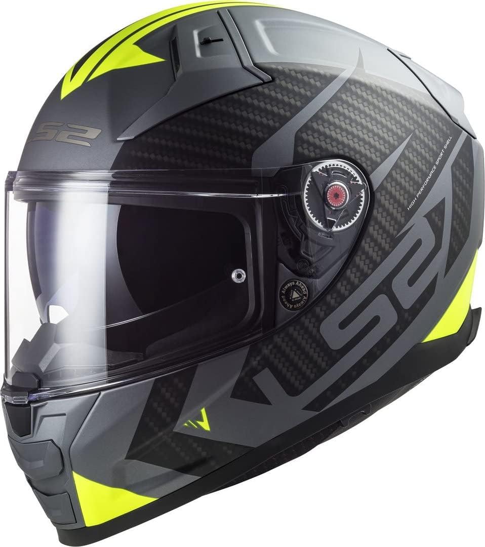 LS2, Integraler Motorradhelm Vector II Splitter Matt Titanium H-V Yellow, M LS2, Integraler Motorradhelm Vector II Splitter Matt Titanium H-V Yellow, M von LS2