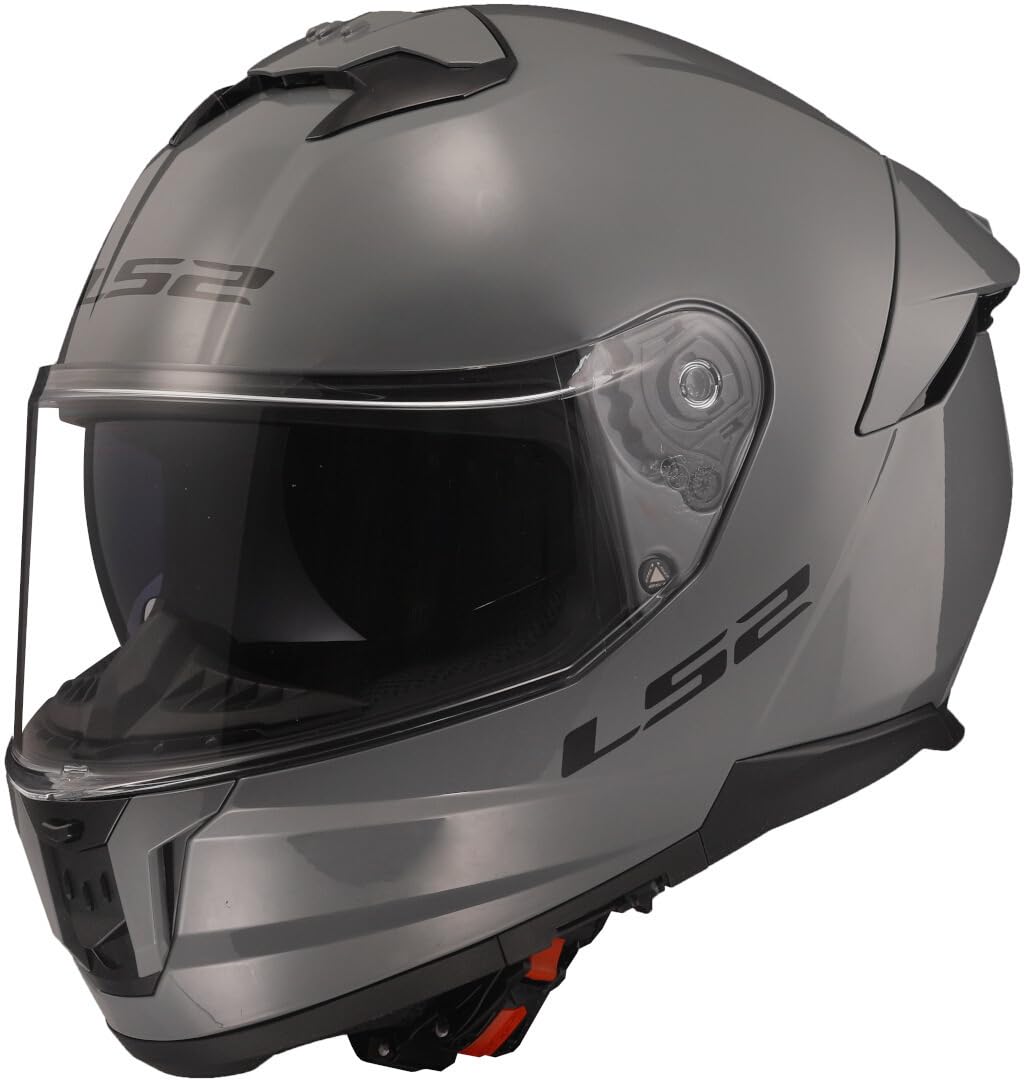 LS2 Helm Stream II FF808 Nardo grau Größe M | Klares Visier | Integralhelme | Ratsche | Kunststoff | geeignet für Moped, Motorrad, Mofa, Schaltmoped, Roller von LS2