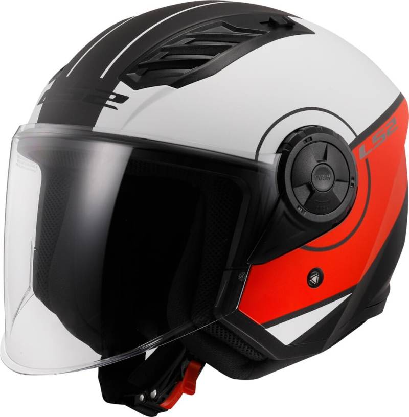 LS2, Jet-Motorradhelm AIRFLOW II Cover matt white red, S von LS2