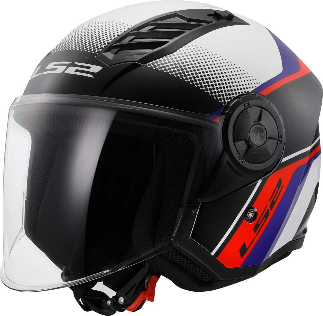 LS2, Jet-Motorradhelm AIRFLOW II Rush white blue red, XXXL von LS2