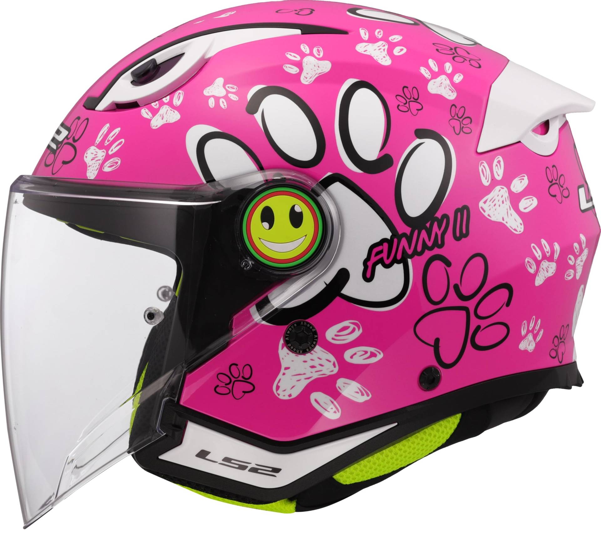 LS2, Jet-Motorradhelm für Kinder FUNNY II PAWS Gloss Pink, M LS2, Jet-Motorradhelm für Kinder FUNNY II PAWS Gloss Pink, M von LS2