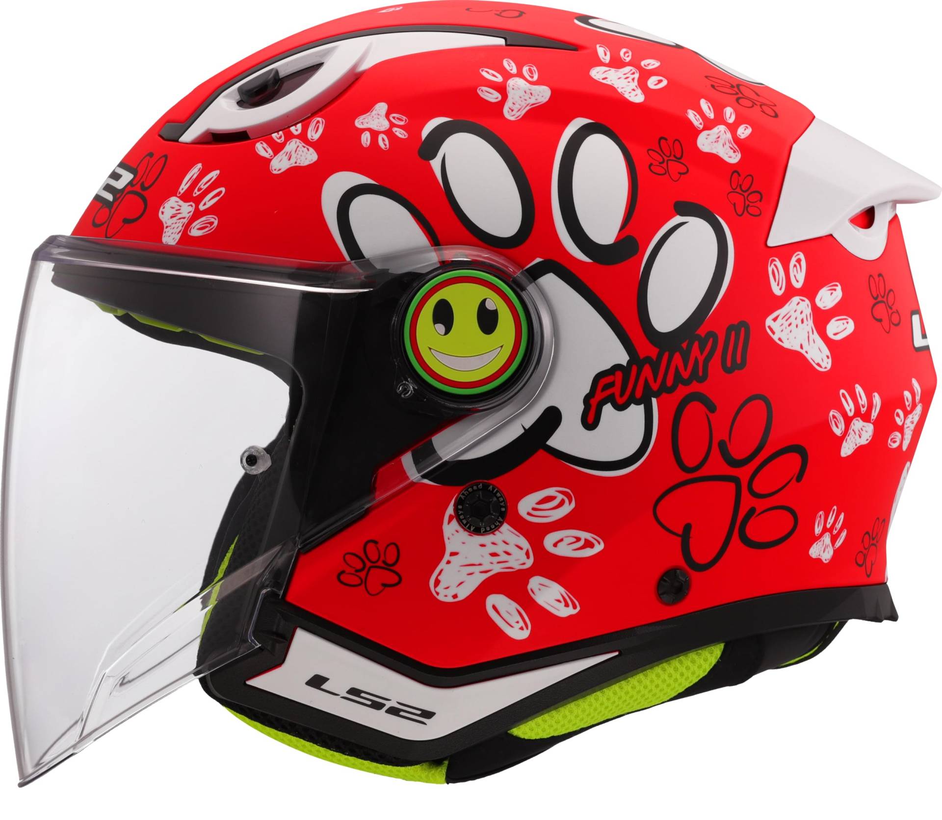 LS2, Jet-Motorradhelm für Kinder FUNNY II PAWS Matt Red, L LS2, Jet-Motorradhelm für Kinder FUNNY II PAWS Matt Red, L von LS2