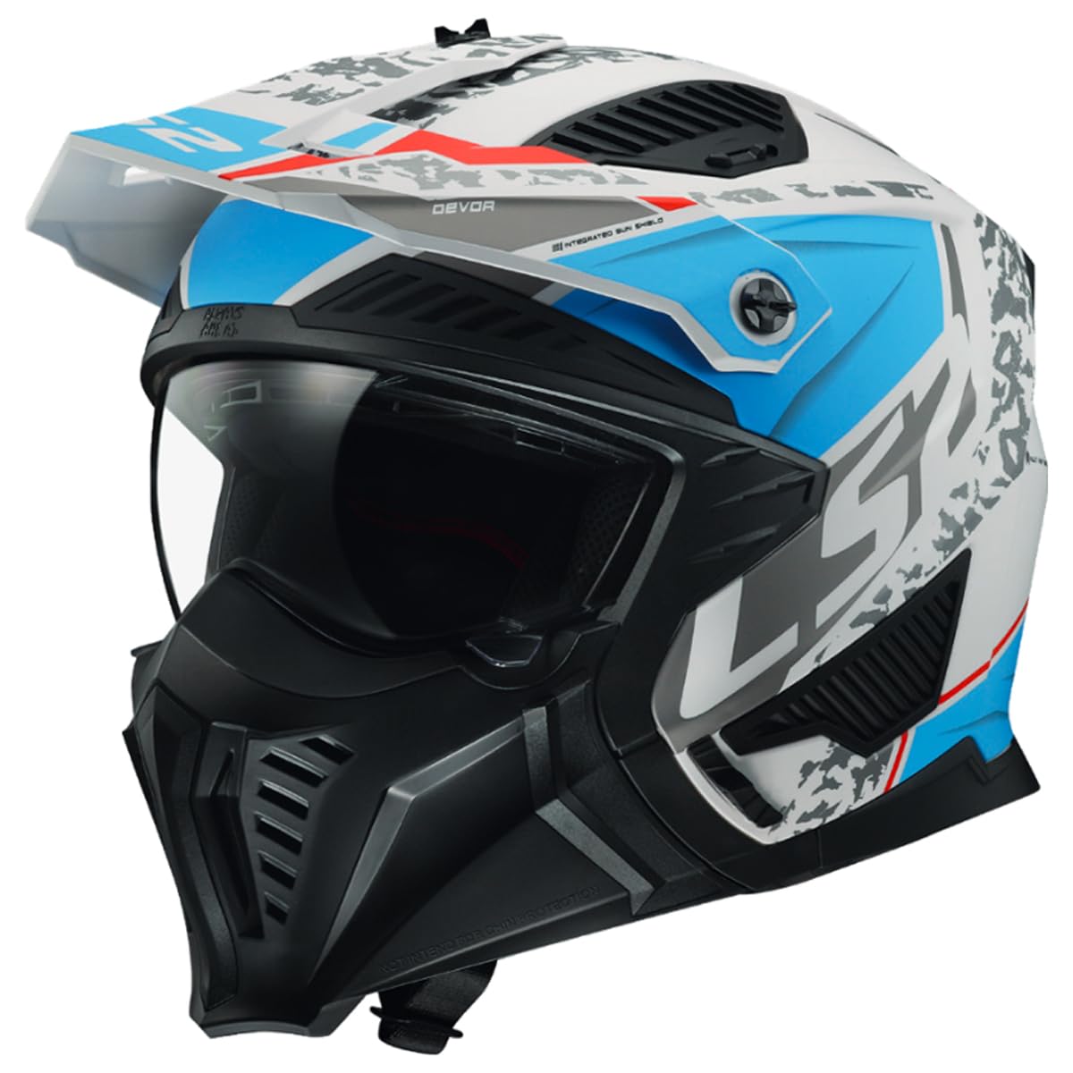 LS2, Jet/Modularhelme Motorrad Drifter DEVOR Matt White Blue, L LS2, Jet/Modularhelme Motorrad Drifter DEVOR Matt White Blue, L von LS2