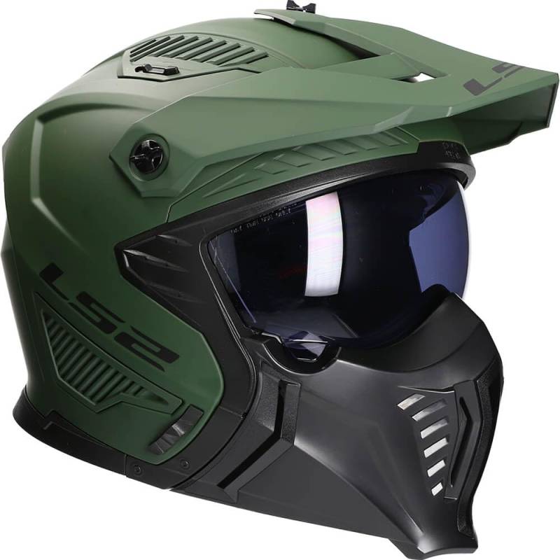 LS2, Jet/Modularhelme Motorrad DRIFTER SOLID Matt Military Green, L von LS2