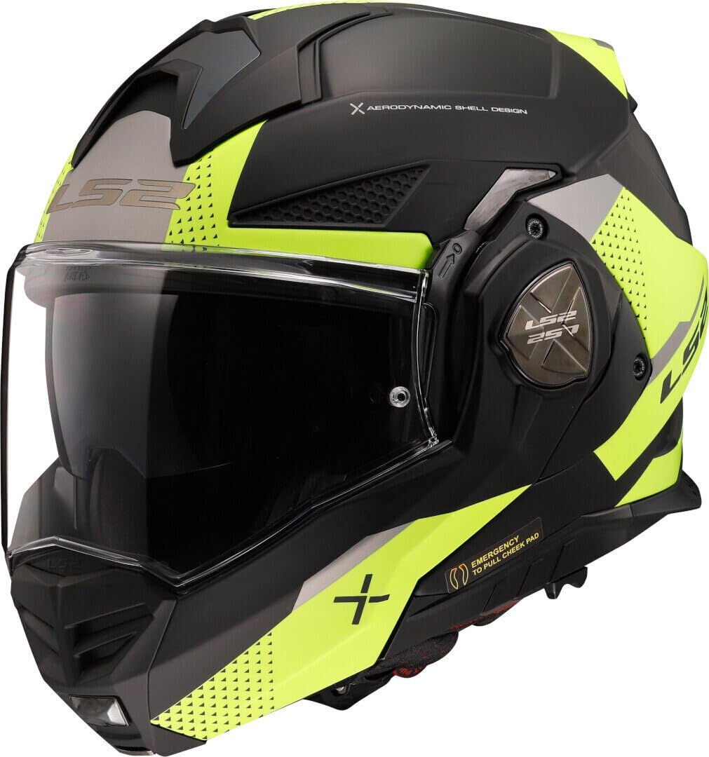 LS2, Klapphelm Motorrad ADVANT X Oblivion Matt Black H-V Yellow, S LS2, Klapphelm Motorrad ADVANT X Oblivion Matt Black H-V Yellow, S von LS2