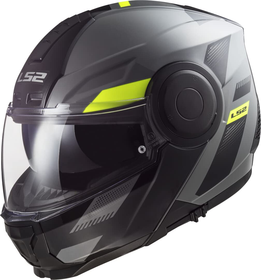 LS2, Klapphelme motorrad SCOPE MAX, nardo grey h-v yellow XXL LS2, Klapphelme motorrad SCOPE MAX, nardo grey h-v yellow XXL von LS2