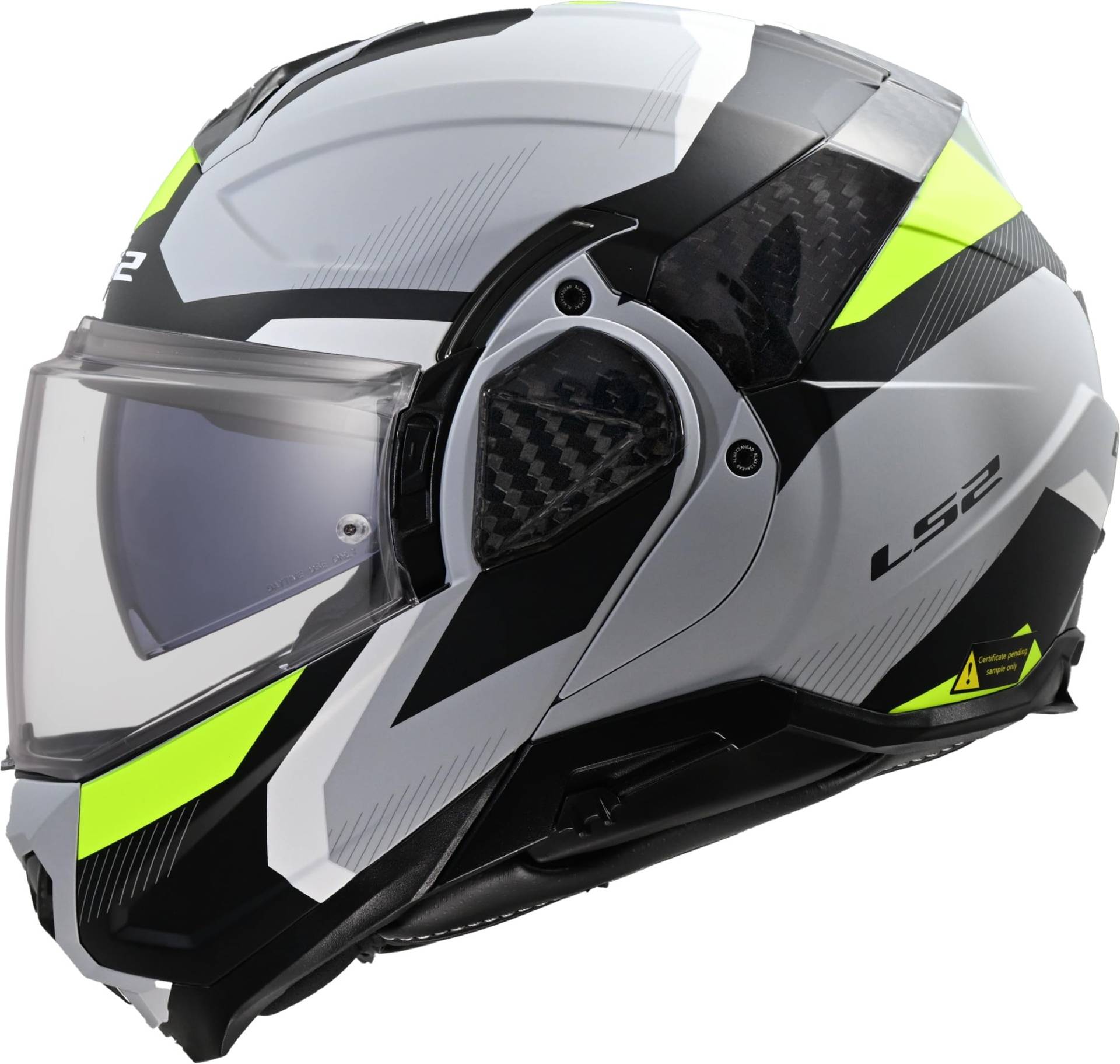 LS2, Modularer Motorradhelm ADVANT II TRIPLE Light Grey H-V Yellow, XL LS2, Modularer Motorradhelm ADVANT II TRIPLE Light Grey H-V Yellow, XL von LS2