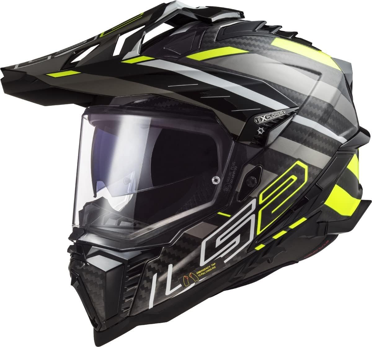 LS2, Motocross Helm EXPLORER CARBON EDGE Black H-V Yellow Titanium, M LS2, Motocross Helm EXPLORER CARBON EDGE Black H-V Yellow Titanium, M von LS2