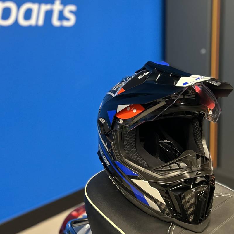 LS2, Motorrad-Crosshelm Explorer Carbon Adventure Blue, S von LS2
