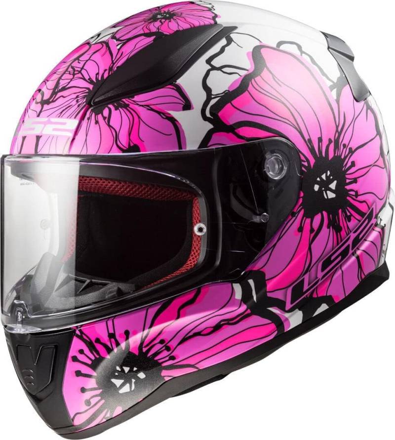 LS2, Motorrad-Integralhelm RAPID II POPPIES Black Pink, S von LS2