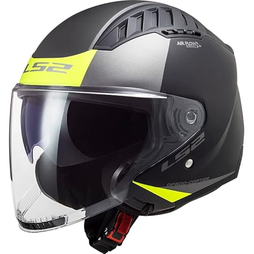 LS2, Jet-Motorradhelm COPTER II URBANE Matt Black H-V Yellow, S von LS2