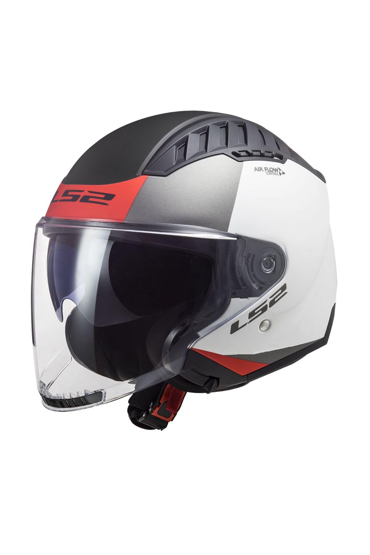 LS2, Jet-Motorradhelm Copter II Urbane Matt White Red, XS von LS2