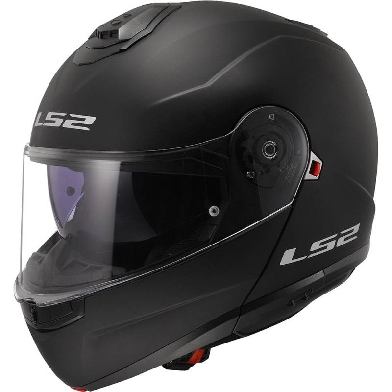 LS2 Helm Strobe II FF908 Mattschwarz Größe XXL | Klares Visier | Klapphelme | Schnappverschluss | Kunststoff | geeignet für Mofa, Moped, Motorrad, Roller von LS2