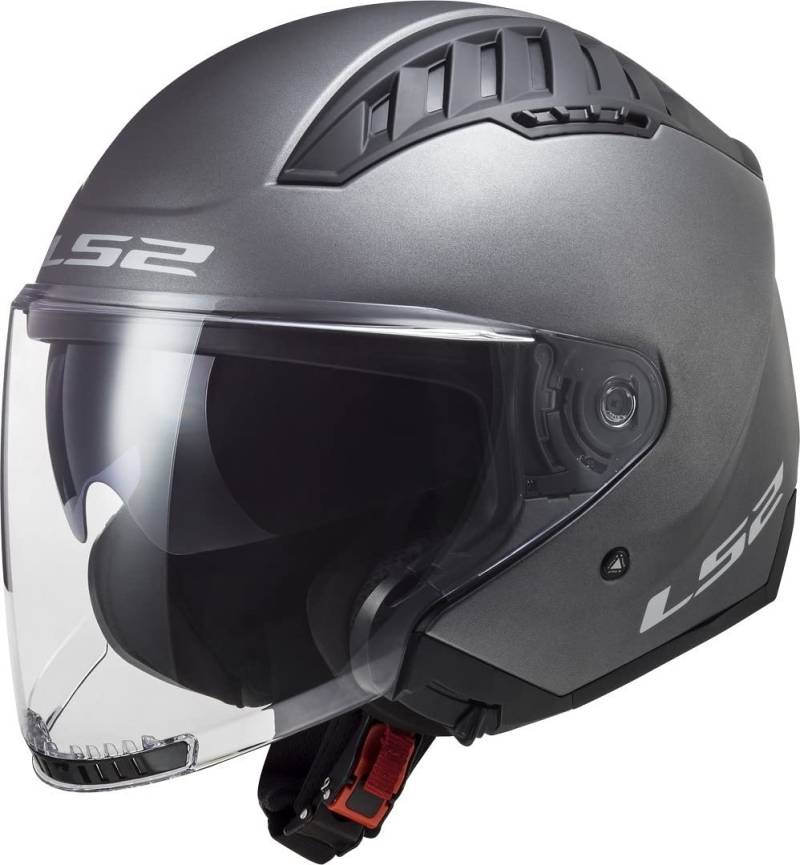 LS2, Jet-Motorradhelm COPTER SOLID Matt Titanium, XXL von LS2