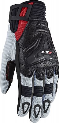 LS2 All Terrain, Handschuhe Damen - Schwarz/Grau/Rot - M von LS2
