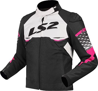 LS2 Apex, Textiljacke wasserdicht Damen - Schwarz/Weiß/Pink - XL von LS2