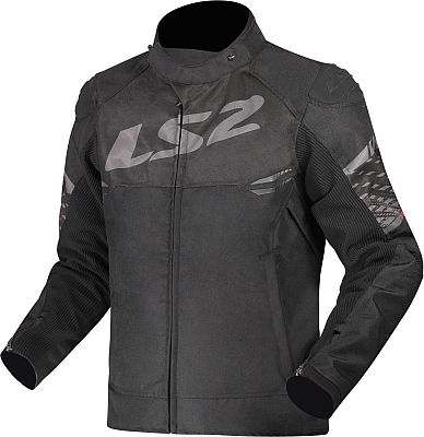 LS2 Apex, Textiljacke wasserdicht - Schwarz/Dunkelgrau - XL von LS2