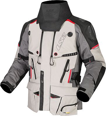 LS2 Apollo, Textiljacke wasserdicht - Hellgrau/Grau/Schwarz/Rot - M von LS2