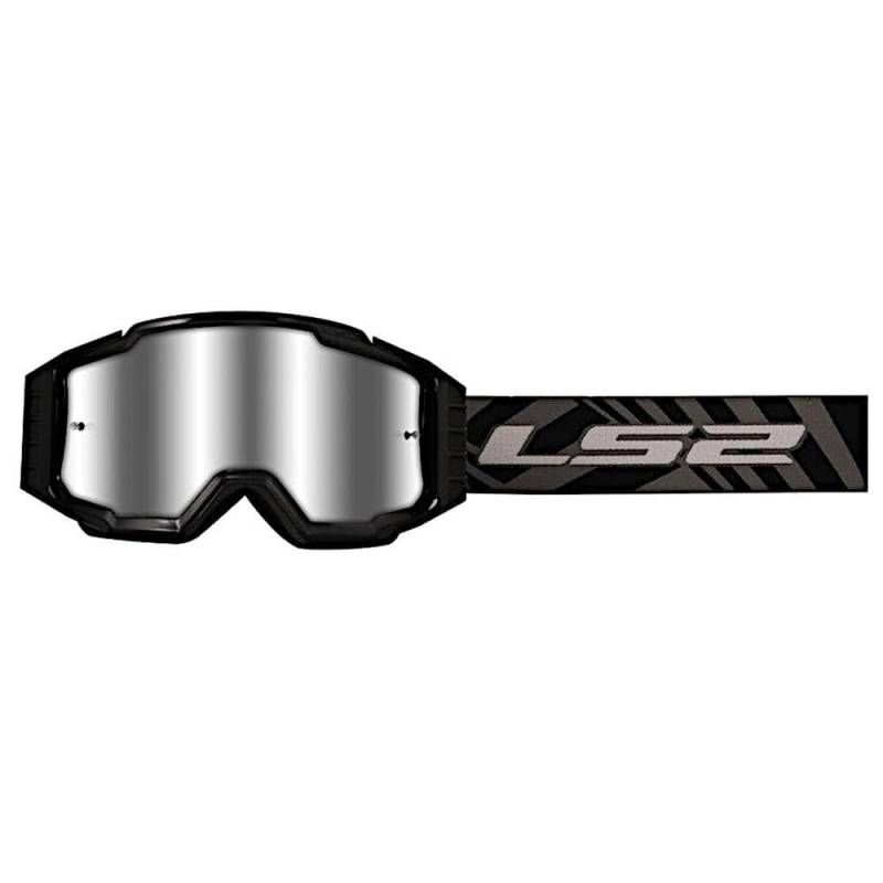 LS2 Crossbrille Charger Pro Iridium MX Brille, BLACK SILVER IRIDIUM von LS2