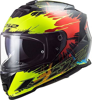 LS2 FF800 Storm Drop, Integralhelm - Schwarz/Neon-Gelb/Rot/Blau - S von LS2