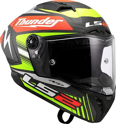 LS2 FF805 Thunder GP Aero Replica Black, Integralhelm - Schwarz/Neon-Gelb/Rot - M von LS2