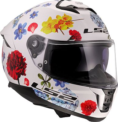 LS2 FF808 Stream II Flowers, Integralhelm - Weiß/Rot/Blau - XL von LS2
