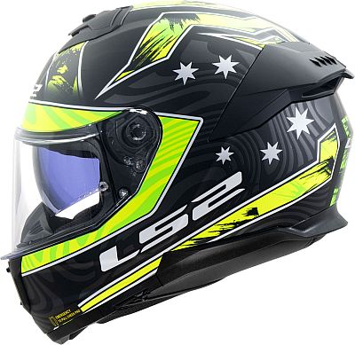 LS2 FF808 Stream II Galdam, Integralhelm - Schwarz/Neon-Gelb/Weiß - 3XL von LS2