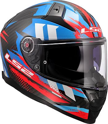 LS2 FF811 Vector II Carbon Tantic, Integralhelm - Schwarz/Blau/Rot - M von LS2