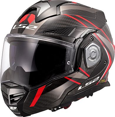 LS2 FF901 Advant X Carbon Future II, Modularhelm - Schwarz/Grau/Rot - M von LS2