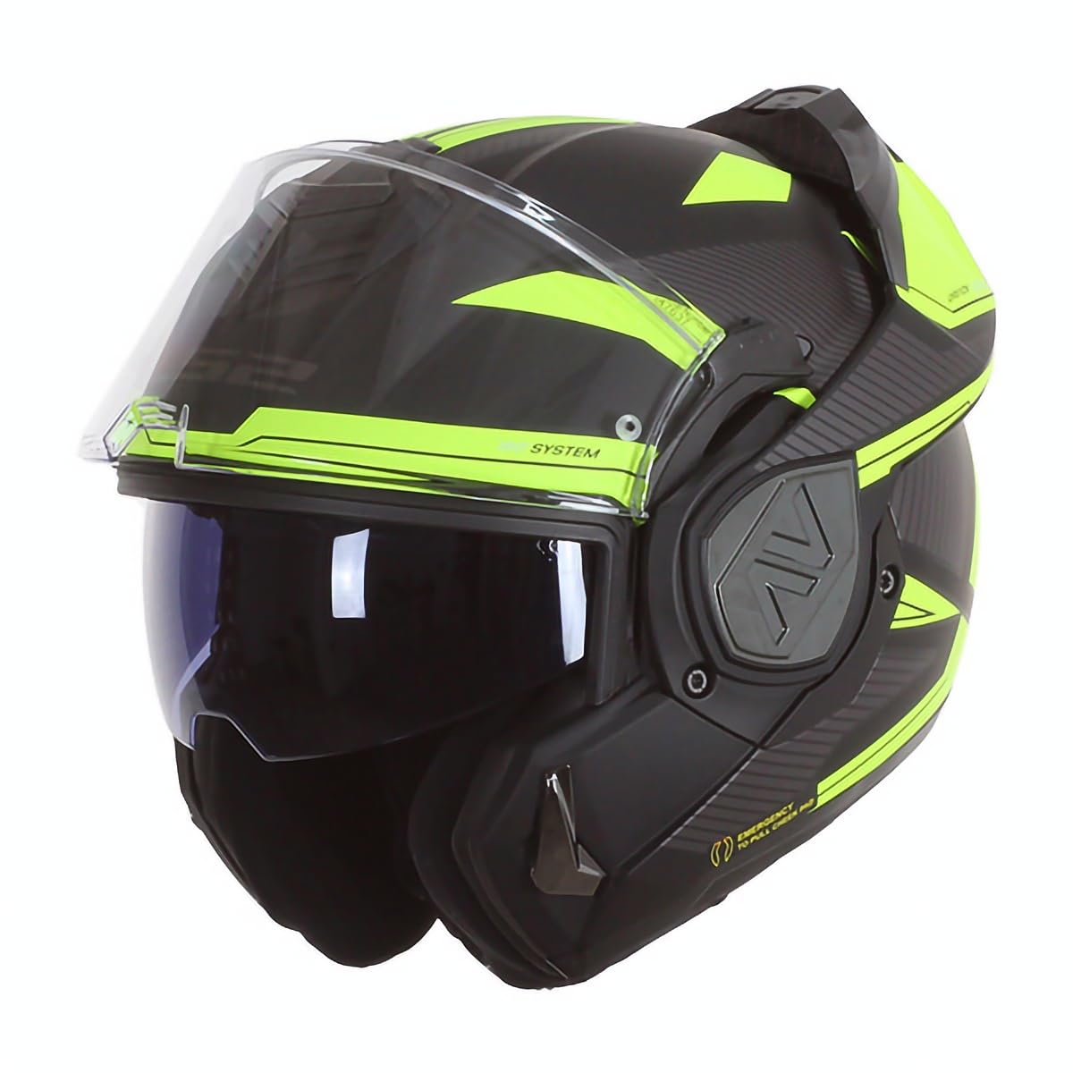 LS2, Klapphelm Motorrad ADVANT REVO Black H-V Yellow, L von LS2