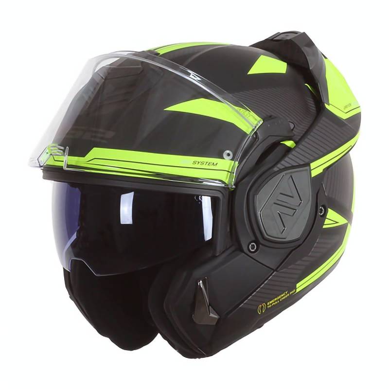 LS2, Klapphelm Motorrad ADVANT REVO Black H-V Yellow, M von LS2