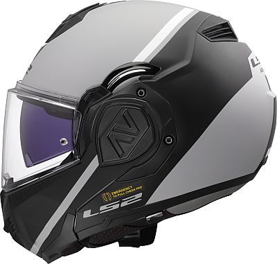 LS2 FF906 Advant Swipe, Modularhelm - Matt Grau/Schwarz/Weiß - XS von LS2
