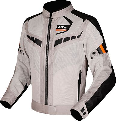 LS2 Garda Air, Textiljacke Damen - Hellgrau/Schwarz/Orange - M von LS2