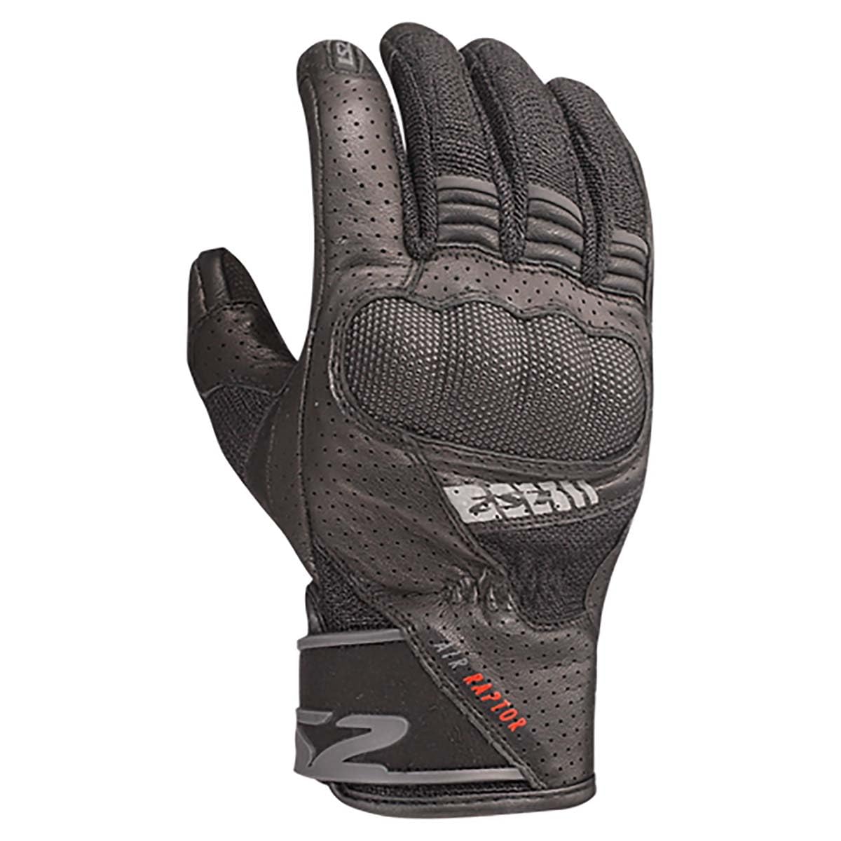 LS2 Handschoenen Air Raptor zwart maat XXL | geeignet für den Frühling;Sommer | hochwertigen Leder/Air mesh | Abriebfestigkeit | Reißfestigkeit | Aufprallschutz | Ergonomisch | von LS2