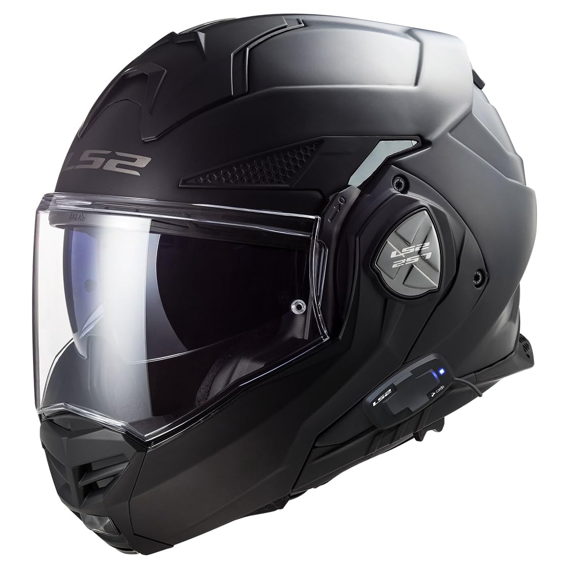 LS2 Helm Advant X mat zwart met intercom 4X maat S | | Helmen | Quick Release ratelsluiting | Kunststoff | geeignet für Moped, Motorrad, Mofa, Roller von LS2