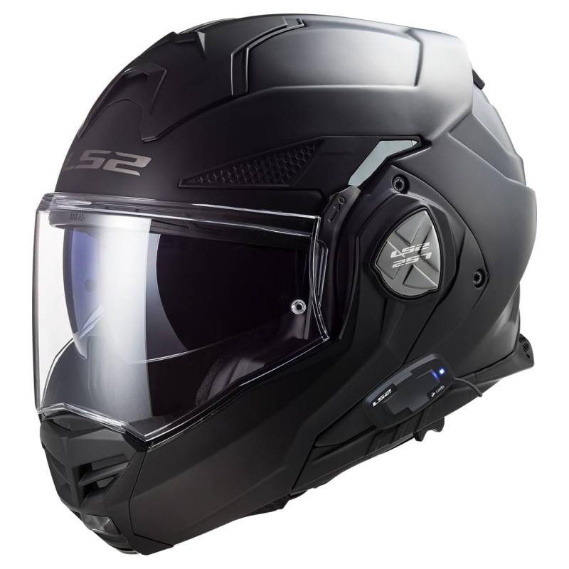 LS2 Helm Advant X mat zwart met intercom 4X maat S | | Helmen | Quick Release ratelsluiting | Kunststoff | geeignet für Moped, Motorrad, Mofa, Roller von LS2
