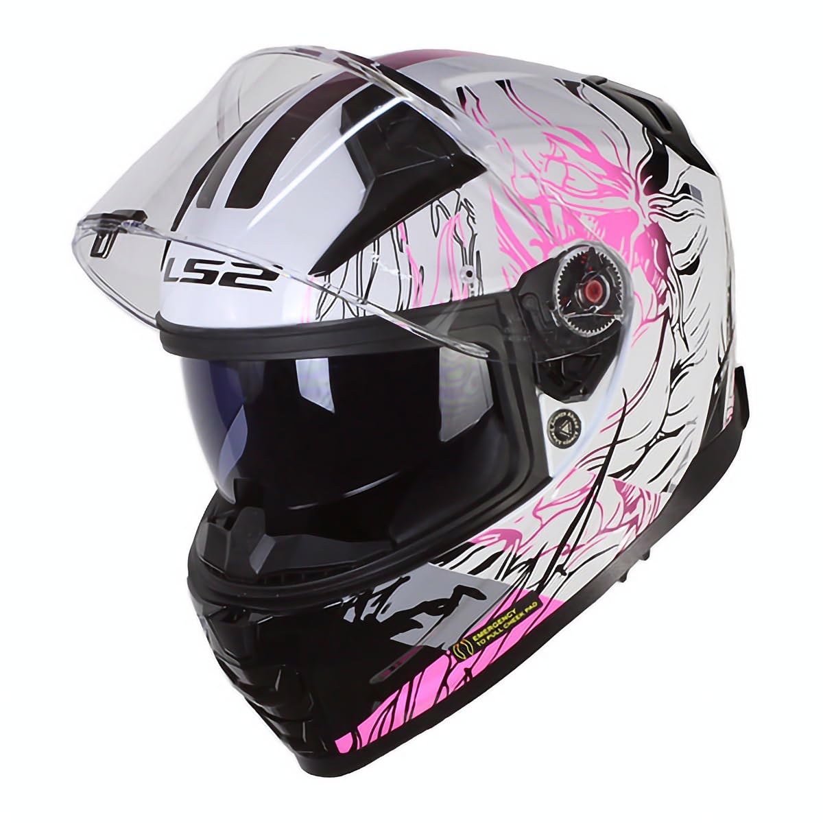 LS2, Integralhelme motorrad VECTOR II DARFLO gloss white pink, S von LS2