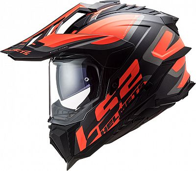 LS2 MX701 Explorer Alter, Endurohelm - Matt Schwarz/Neon-Orange/Grau - S von LS2