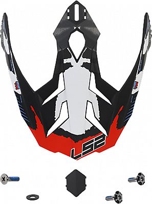 LS2 MX701 Extend, Helmschirm - Matt Schwarz/Rot/Weiß LS2 MX701 Extend, Helmschirm - Matt Schwarz/Rot/Weiß von LS2