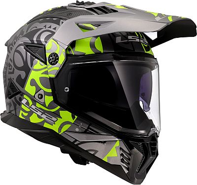 LS2 MX702 Pioneer II Rangi, Endurohelm - Silber/Neon-Gelb/Schwarz - XL von LS2