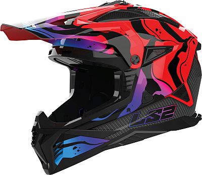 LS2 MX708 Fast II Wash, Motocrosshelm - Rot/Schwarz/Blau - L von LS2