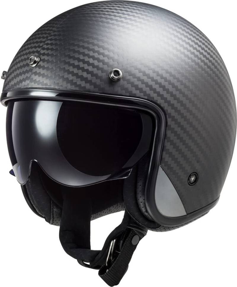 LS2, Jet-Motorradhelm BOB SOLID CARBON Matt Carbon, XL von LS2