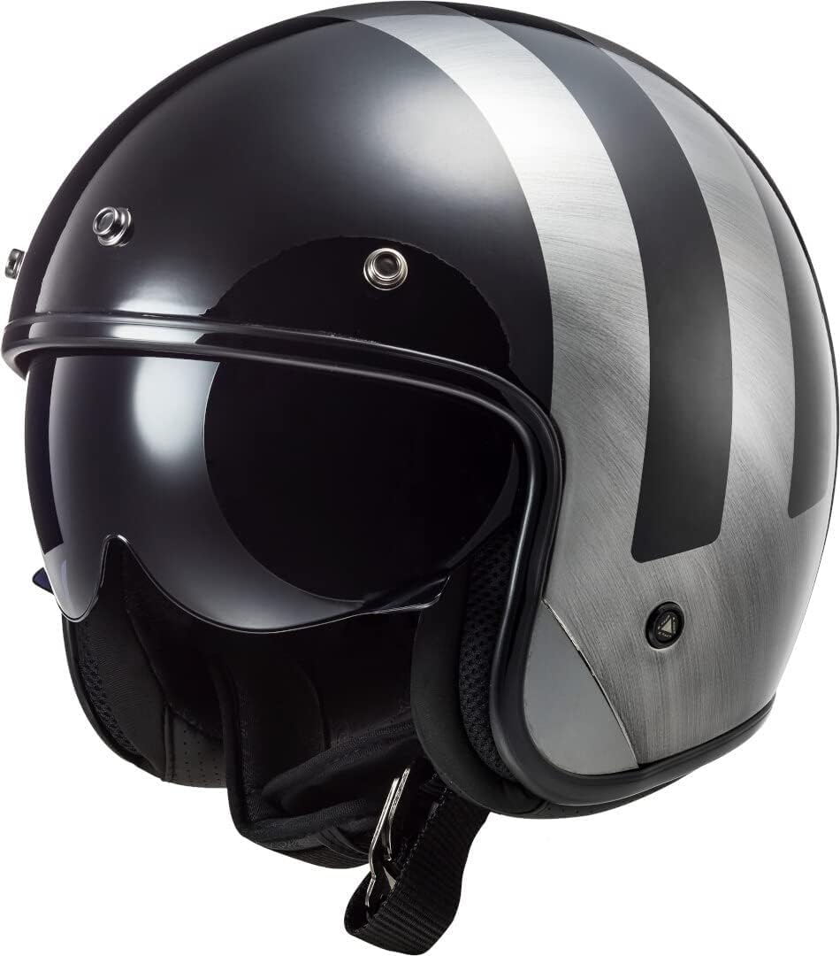 LS2, Jet-Motorradhelm BOB Lines Black Jeans, L von LS2