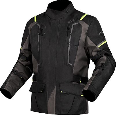 LS2 Narvik, Textiljacke wasserdicht - Schwarz/Grau/Neon-Gelb - L von LS2