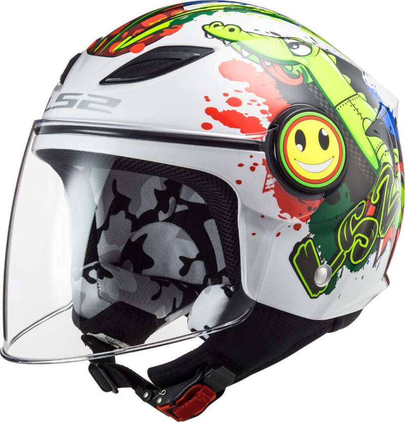 LS2, Motorradhelm für Kinder Funny Croco Gloss White, L von LS2