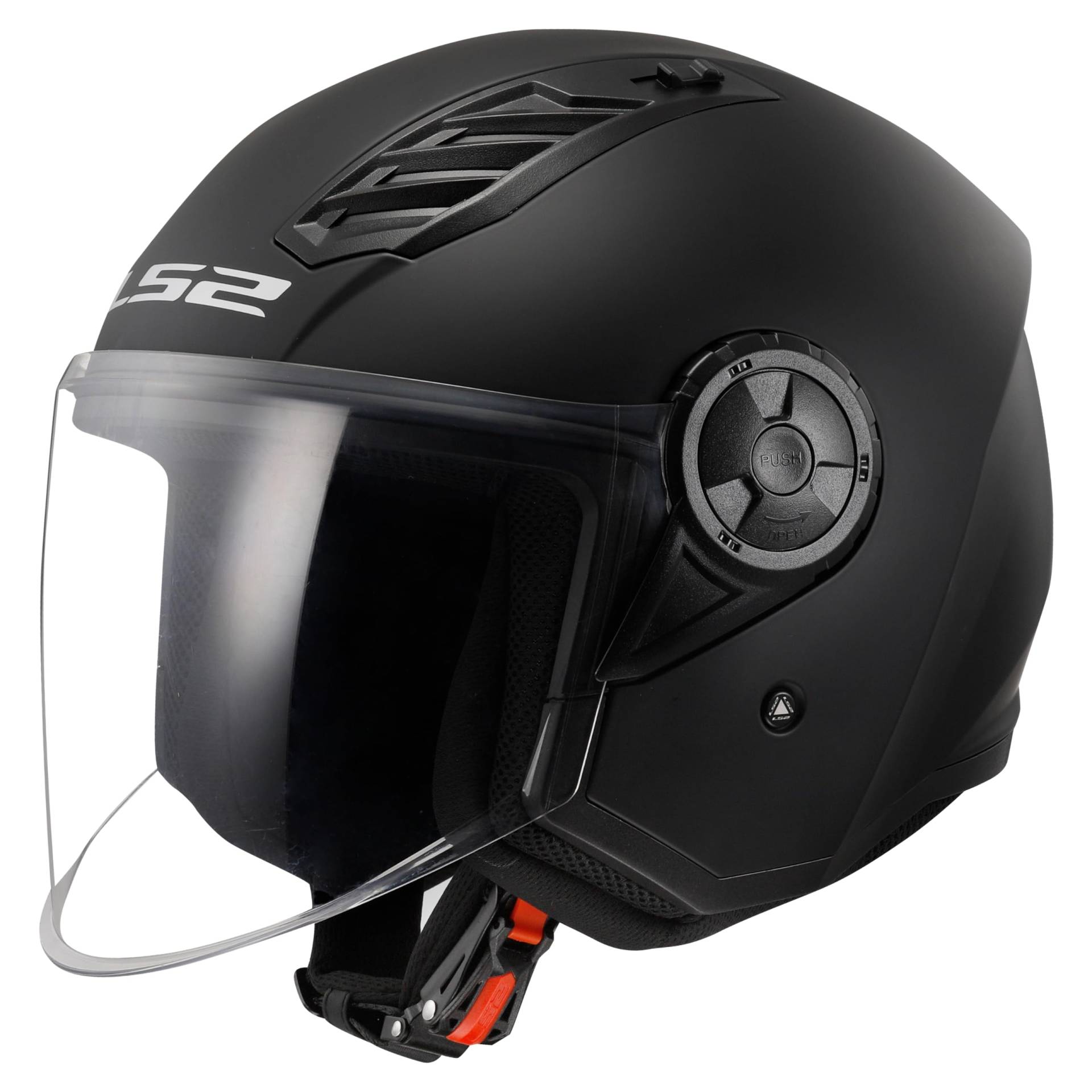 LS2 OF616 Airflow II Solid Open Face Helm Motorradhelm Jethelm, MATT Black, XXL von LS2