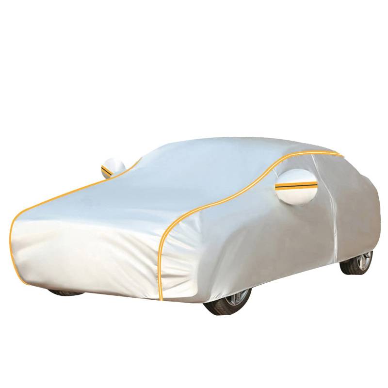 Auto Abdeckplane Wasserdicht für Audi A6 C4 1994-1997, Auto Abdeckplane für Audi mit Reflektierender Streifen Reißverschluss-Tür(Color:e,Size:with Cotton) von LSDRALOBPOI